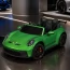 Детский электромобиль Porsche 911 GT3 RS M 6111EBLRS-5 двухместный, 2 мотора по 320W, EVA, экокожа, Bluetooth, MP3, зеленый? автопокраска