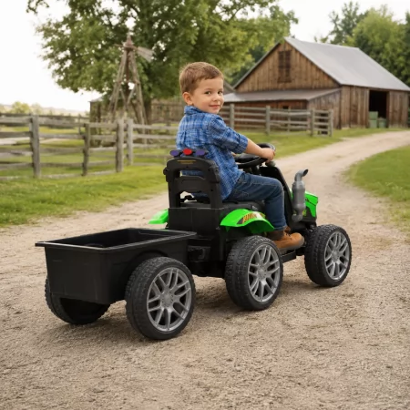 Дитячий електромобіль трактор садовий райдер John Deere M 6219EBLR-5 зелений, з причепом, пультом керування, 2 мотори по 25W, EVA, екошкіра, MP3, USB, TF, Bluetooth Дитячий електромобіль трактор садовий райдер John Deere M 6219EBLR-5 зелений, з причепом, пультом керування, 2 мотори по 25W, EVA, екошкіра, MP3, USB, TF, Bluetooth