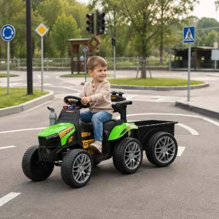Дитячий електромобіль трактор садовий райдер John Deere M 6219EBLR-5 зелений, з причепом, пультом керування, 2 мотори по 25W, EVA, екошкіра, MP3, USB, TF, Bluetooth Дитячий електромобіль трактор садовий райдер John Deere M 6219EBLR-5 зелений, з причепом, пультом керування, 2 мотори по 25W, EVA, екошкіра, MP3, USB, TF, Bluetooth