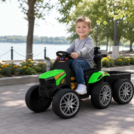 Дитячий електромобіль трактор садовий райдер John Deere M 6219EBLR-5 зелений, з причепом, пультом керування, 2 мотори по 25W, EVA, екошкіра, MP3, USB, TF, Bluetooth Дитячий електромобіль трактор садовий райдер John Deere M 6219EBLR-5 зелений, з причепом, пультом керування, 2 мотори по 25W, EVA, екошкіра, MP3, USB, TF, Bluetooth