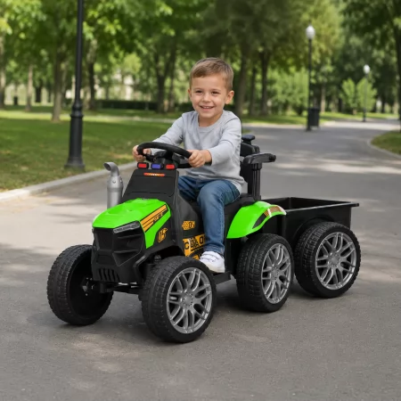 Дитячий електромобіль трактор садовий райдер John Deere M 6219EBLR-5 зелений, з причепом, пультом керування, 2 мотори по 25W, EVA, екошкіра, MP3, USB, TF, Bluetooth Дитячий електромобіль трактор садовий райдер John Deere M 6219EBLR-5 зелений, з причепом, пультом керування, 2 мотори по 25W, EVA, екошкіра, MP3, USB, TF, Bluetooth