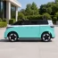 Детский электромобиль Volkswagen ID Buzz M 6281EBLR-15, 2 мотора по 35W, EVA, экокожа, Bluetooth, MP3, USB, бирюзовый Детский электромобиль Volkswagen ID Buzz M 6281EBLR-15, 2 мотора по 35W, EVA, экокожа, Bluetooth, MP3, USB, бирюзовый