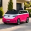 Дитячий електромобіль Volkswagen ID Buzz M 6281EBLR-8, 2 мотори по 35W, EVA, екошкіра, Bluetooth, MP3, USB, рожевий