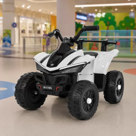 Детский квадроцикл M 6378EL-1 белый, 2 мотора по 25W, EVA, кожа, Bluetooth, свет, музыка