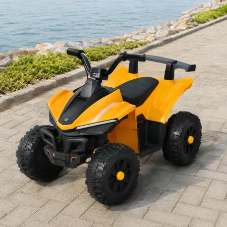 Дитячий квадроцикл M 6378EL-7 помаранчевий, 2 мотори по 25W, EVA, шкіра, Bluetooth, світло, музика
