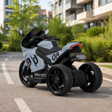 Дитячий мотоцикл Aprilia RS 660 RSV4 M 6265EL-11 сірий, 2 мотори по 35W, EVA, шкіра, Bluetooth, USB, TF Дитячий мотоцикл Aprilia RS 660 RSV4 M 6265EL-11 сірий, 2 мотори по 35W, EVA, шкіра, Bluetooth, USB, TF