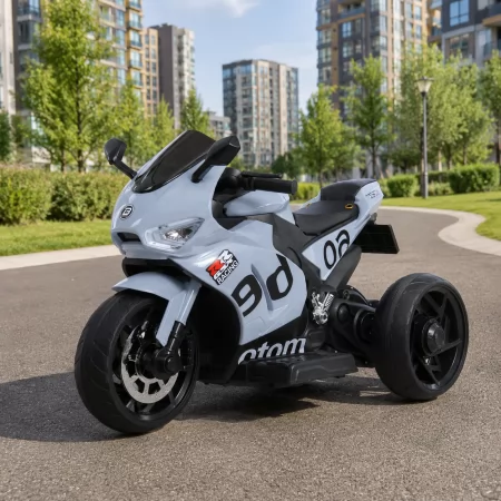 Дитячий мотоцикл Aprilia RS 660 RSV4 M 6265EL-11 сірий, 2 мотори по 35W, EVA, шкіра, Bluetooth, USB, TF Дитячий мотоцикл Aprilia RS 660 RSV4 M 6265EL-11 сірий, 2 мотори по 35W, EVA, шкіра, Bluetooth, USB, TF