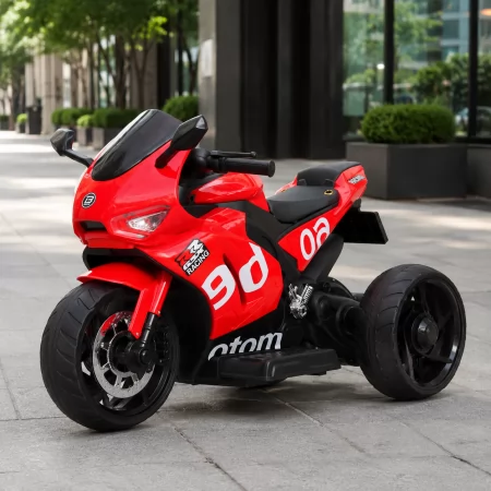 Детский мотоцикл Aprilia RS 660 RSV4 M 6265EL-3 красный, 2 мотора по 35W, EVA, кожа, Bluetooth, USB, TF