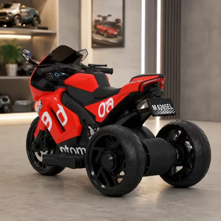 Детский мотоцикл Aprilia RS 660 RSV4 M 6265EL-3 красный, 2 мотора по 35W, EVA, кожа, Bluetooth, USB, TF