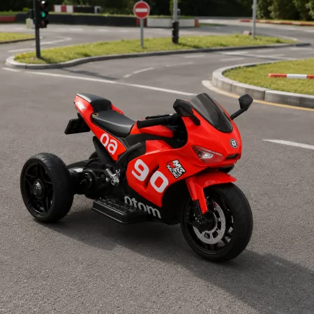 Детский мотоцикл Aprilia RS 660 RSV4 M 6265EL-3 красный, 2 мотора по 35W, EVA, кожа, Bluetooth, USB, TF