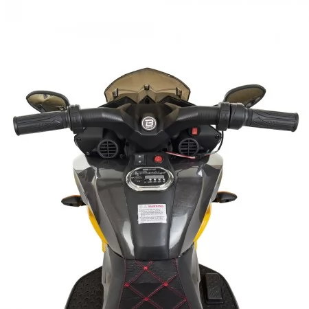 Детский мотоцикл BMW K1300S Bambi M 4274EL-6, желтый, 2 мотора по 35W, EVA, кожа, MP3, USB, TF