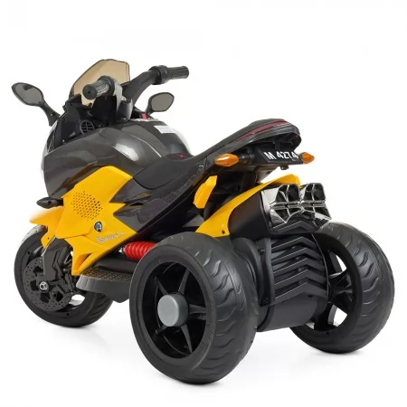 Детский мотоцикл BMW K1300S Bambi M 4274EL-6, желтый, 2 мотора по 35W, EVA, кожа, MP3, USB, TF