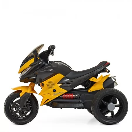Детский мотоцикл BMW K1300S Bambi M 4274EL-6, желтый, 2 мотора по 35W, EVA, кожа, MP3, USB, TF