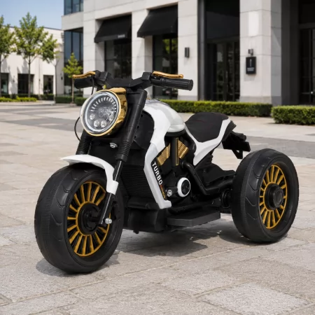 Дитячий мотоцикл Bambi M 5048EL-1 Harley-Davidson V-Rod білий, 2 мотори по 25W, EVA, шкіра, MP3, USB, Bluetooth
