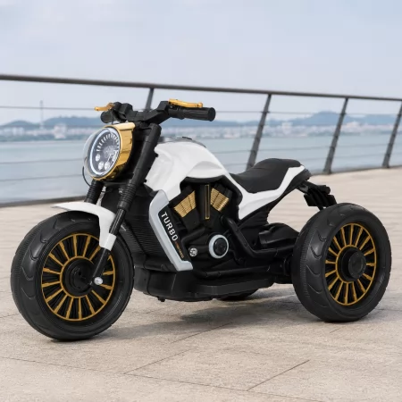 Дитячий мотоцикл Bambi M 5048EL-1 Harley-Davidson V-Rod білий, 2 мотори по 25W, EVA, шкіра, MP3, USB, Bluetooth