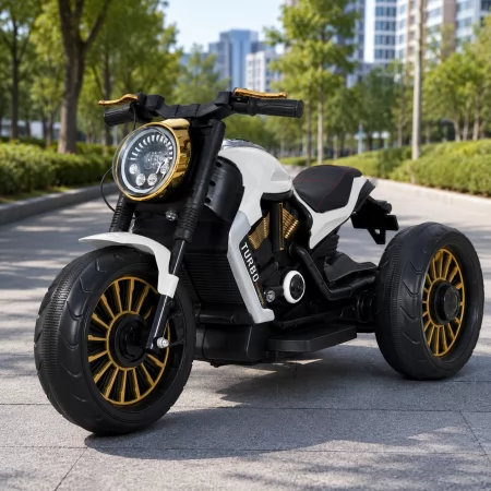 Дитячий мотоцикл Bambi M 5048EL-1 Harley-Davidson V-Rod білий, 2 мотори по 25W, EVA, шкіра, MP3, USB, Bluetooth