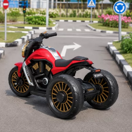 Детский мотоцикл Bambi M 5048EL-3 Harley-Davidson V-Rod красный, 2 мотора по 25W, EVA, кожа, MP3, USB, Bluetooth