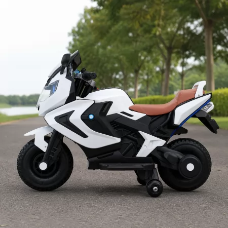 Детский мотоцикл BMW Bambi M 3681 AL-1, 2 мотора по 18W, резиновые колеса, USB, кожаное сиденье, черно-белый Детский мотоцикл BMW Bambi M 3681 AL-1, 2 мотора по 18W, резиновые колеса, USB, кожаное сиденье, черно-белый