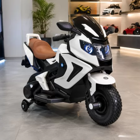 Детский мотоцикл BMW Bambi M 3681 AL-1, 2 мотора по 18W, резиновые колеса, USB, кожаное сиденье, черно-белый Детский мотоцикл BMW Bambi M 3681 AL-1, 2 мотора по 18W, резиновые колеса, USB, кожаное сиденье, черно-белый