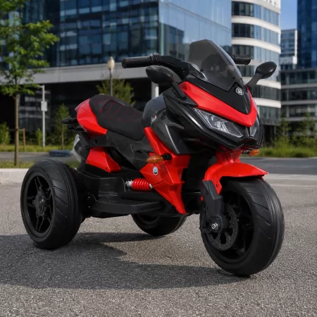 Детский мотоцикл BMW K1300S Bambi M 4274EL-3, красный, 2 мотора по 35W, EVA, кожа, MP3, USB, TF