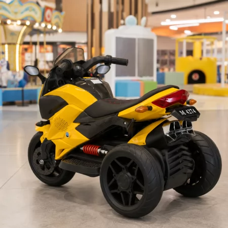 Детский мотоцикл BMW K1300S Bambi M 4274EL-6, желтый, 2 мотора по 35W, EVA, кожа, MP3, USB, TF