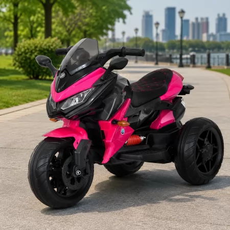 Детский мотоцикл BMW K1300S Bambi M 4274EL-8, розовый, 2 мотора по 35W, EVA, кожа, MP3, USB, TF