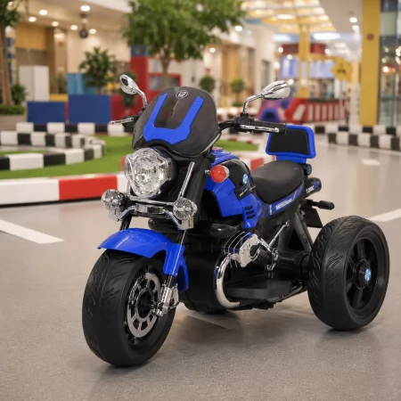 Дитячий мотоцикл BMW R 1200 C M 6263EL-4, 2 мотори по 25W, EVA, шкіра, Bluetooth, синій