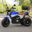 Детский мотоцикл BMW RnineT Scrambler Bambi M 3687 AL-4 синий, 2 мотора по 18W, надувные колеса, кожа, USB, MP3