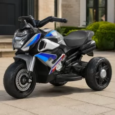 Детский мотоцикл BMW S1000R M 6262EL-11, 2 мотора по 25W, EVA, кожа, Bluetooth, USB, TF, серый