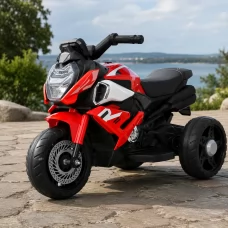 Детский мотоцикл BMW S1000R M 6262EL-3, 2 мотора по 25W, EVA, кожа, Bluetooth, USB, TF, красный