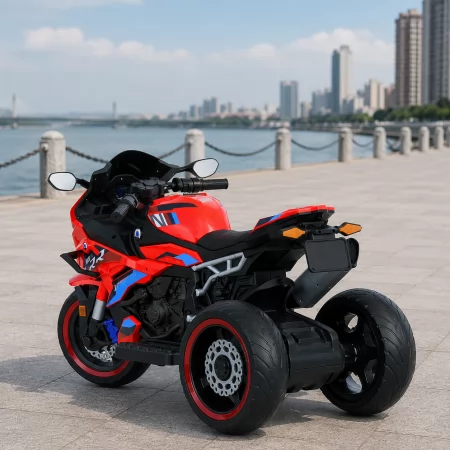 Детский мотоцикл BMW S1000RR M 6143EL-3 красный, 2 мотора по 25W, EVA, экокожа, MP3, Bluetooth Детский мотоцикл BMW S1000RR M 6143EL-3 красный, 2 мотора по 25W, EVA, экокожа, MP3, Bluetooth