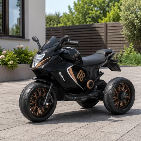 Дитячий мотоцикл Kawasaki Ninja Bambi M 5050 EL-2 чорний, 2 мотори по 25W, EVA, шкіра, MP3, USB, світло та музика