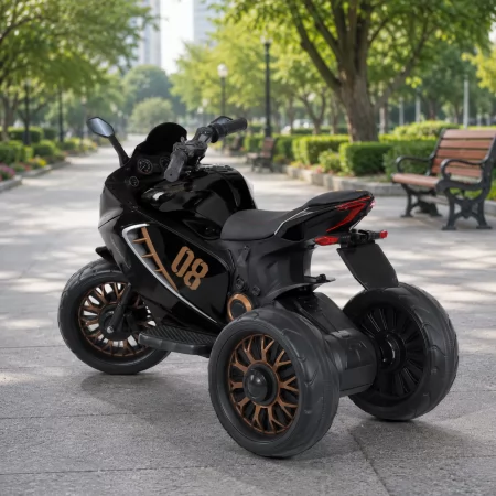 Дитячий мотоцикл Kawasaki Ninja Bambi M 5050 EL-2 чорний, 2 мотори по 25W, EVA, шкіра, MP3, USB, світло та музика