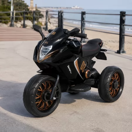 Дитячий мотоцикл Kawasaki Ninja Bambi M 5050 EL-2 чорний, 2 мотори по 25W, EVA, шкіра, MP3, USB, світло та музика