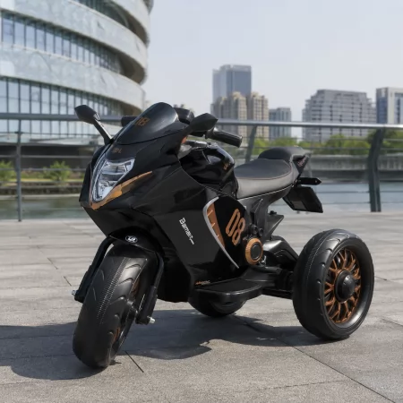 Дитячий мотоцикл Kawasaki Ninja Bambi M 5050 EL-2 чорний, 2 мотори по 25W, EVA, шкіра, MP3, USB, світло та музика