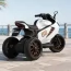 Дитячий мотоцикл Kawasaki Ninja M 5050ELR-1 на радіокеруванні, білий, 2 мотори по 25W, EVA, шкіра, MP3, USB, світло та музика