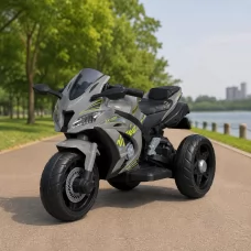 Детский мотоцикл Kawasaki Ninja ZX-10R M 5806EL-11 серый, 2 мотора по 35W, EVA, кожа, MP3, Bluetooth