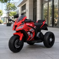 Детский мотоцикл Kawasaki Ninja ZX-10R M 5806EL-3 красный, 2 мотора по 35W, EVA, кожа, MP3, Bluetooth