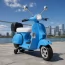 Дитячий мотоцикл Piaggio Vespa M 4939EL-4 синій, 2 мотори по 35W, EVA, шкіра, MP3
