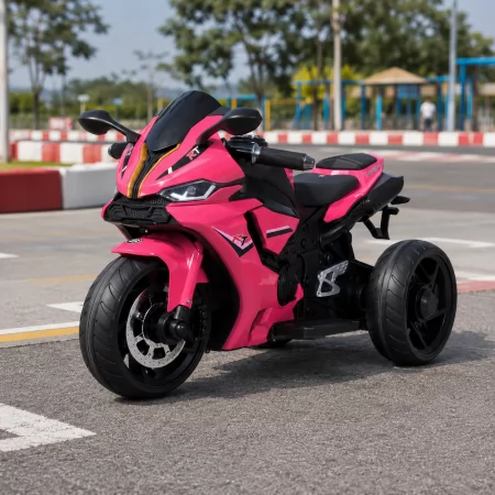 Детский мотоцикл Yamaha R1 M 5823ELS-8, 2 мотора по 35W, EVA, экокожа, MP3/USB/TF, Bluetooth, свет, розовый с автопокраской
