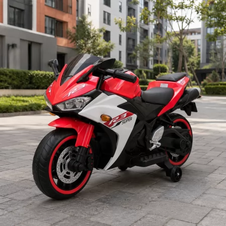 Детский мотоцикл Yamaha YZF-R3 M 6329EL-3 красный, 2 мотора по 35W, EVA, кожа, MP3, USB, TF, Bluetooth