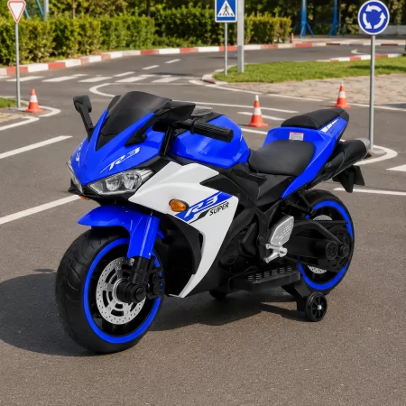 Дитячий мотоцикл Yamaha YZF-R3 M 6329EL-4 синій, 2 мотори по 35W, EVA, шкіра, MP3, USB, TF, Bluetooth