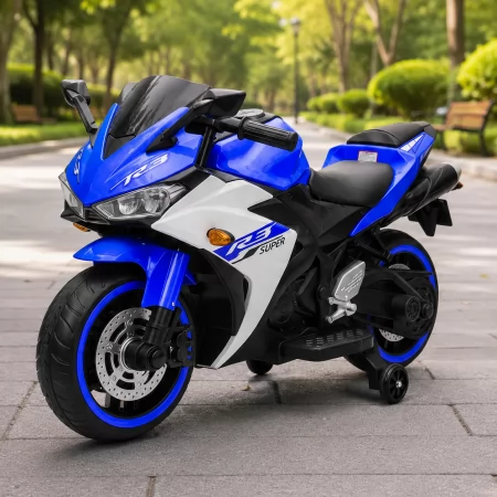 Дитячий мотоцикл Yamaha YZF-R3 M 6329EL-4 синій, 2 мотори по 35W, EVA, шкіра, MP3, USB, TF, Bluetooth