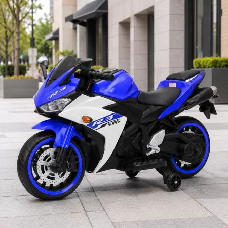 Дитячий мотоцикл Yamaha YZF-R3 M 6329EL-4 синій, 2 мотори по 35W, EVA, шкіра, MP3, USB, TF, Bluetooth