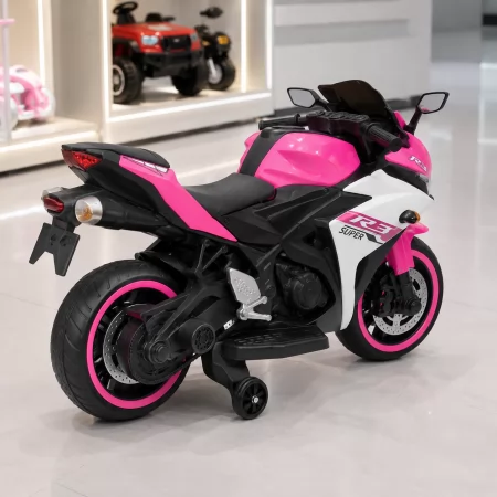 Дитячий мотоцикл Yamaha YZF-R3 M 6329EL-8 рожевий, 2 мотори по 35W, EVA, шкіра, MP3, USB, TF, Bluetooth Дитячий мотоцикл Yamaha YZF-R3 M 6329EL-8 рожевий, 2 мотори по 35W, EVA, шкіра, MP3, USB, TF, Bluetooth