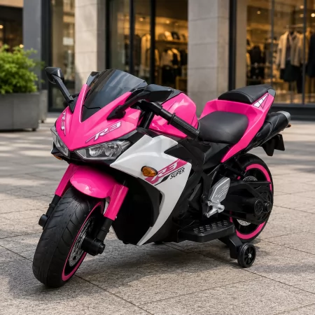 Дитячий мотоцикл Yamaha YZF-R3 M 6329EL-8 рожевий, 2 мотори по 35W, EVA, шкіра, MP3, USB, TF, Bluetooth Дитячий мотоцикл Yamaha YZF-R3 M 6329EL-8 рожевий, 2 мотори по 35W, EVA, шкіра, MP3, USB, TF, Bluetooth