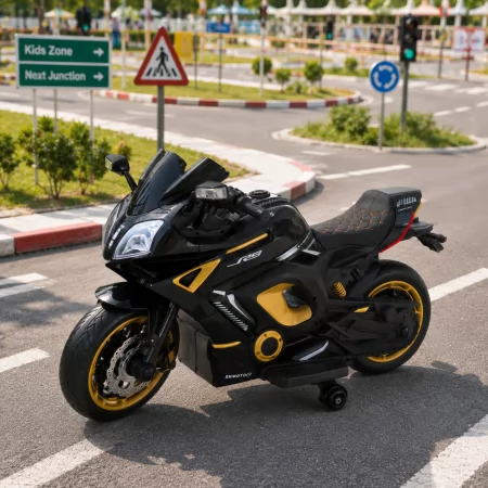 Детский мотоцикл Yamaha YZF-R9 / R-серия M 5774ELS-2, 2 мотора по 45W, EVA, кожа, MP3, USB, Bluetooth, свет, черный Детский мотоцикл Yamaha YZF-R9 / R-серия M 5774ELS-2, 2 мотора по 45W, EVA, кожа, MP3, USB, Bluetooth, свет, черный