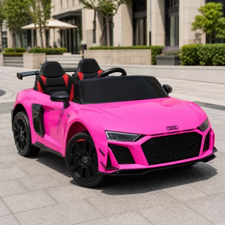 Двухместный детский электромобиль Audi R8 GT M 6310EBLR-8 розовый, 2 мотора по 45W, EVA, экокожа, MP3, Bluetooth