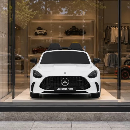 Двухместный детский электромобиль Mercedes-AMG GT R Roadster M 6315EBLR-1 белый, 2 мотора по 320W, EVA, кожа, Bluetooth, MP3