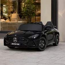 Двухместный детский электромобиль Mercedes-AMG GT R Roadster M 6315EBLRS-2 черный, 2 мотора по 320W, EVA, экокожа, Bluetooth, MP3, автопокраска